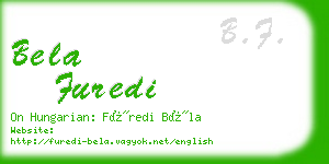 bela furedi business card